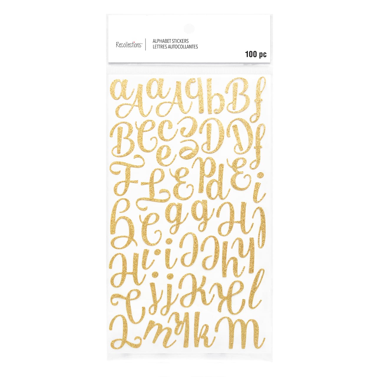 Gold Glitter Script Alphabet Stickers by Recollections&#x2122;
